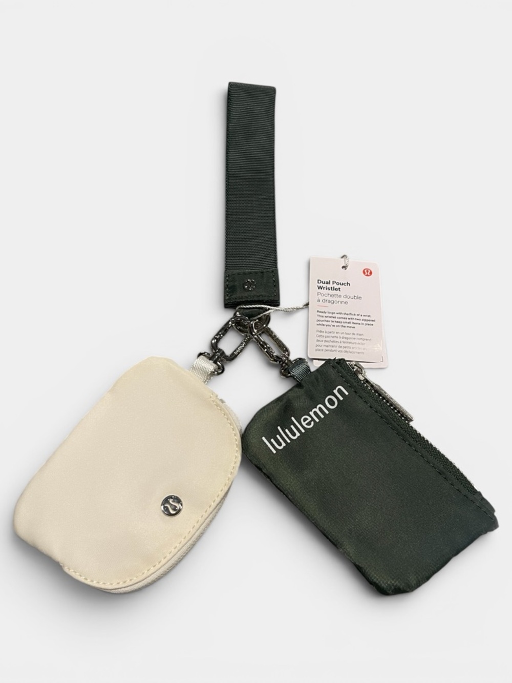 lululemon athletica Dual Pouch Wristlet — Olive & Cream